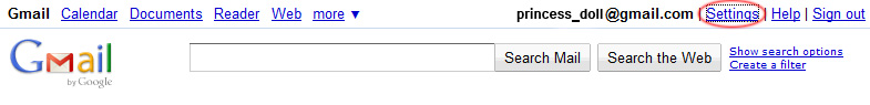 Gtalk Webcam: Open your Gmail account and click 'Settings'.
