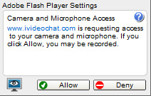 Ivideochat Webcam: 1 - After login, click on 'Allow' button.